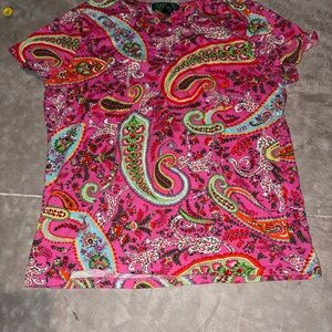 Ralph Lauren Pink Paisley Short Sleeve Tee